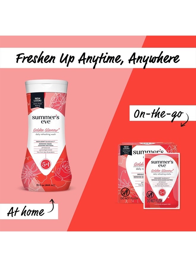 Summer's Eve Golden Glamour Daily Refreshing All Over Feminine Body Wash, Removes Odor, Feminine Wash pH Balanced, 15 fl oz - Image 5