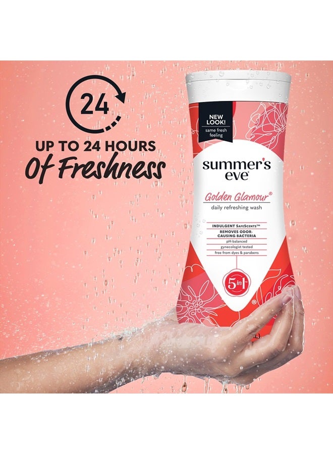 Summer's Eve Golden Glamour Daily Refreshing All Over Feminine Body Wash, Removes Odor, Feminine Wash pH Balanced, 15 fl oz - Image 2