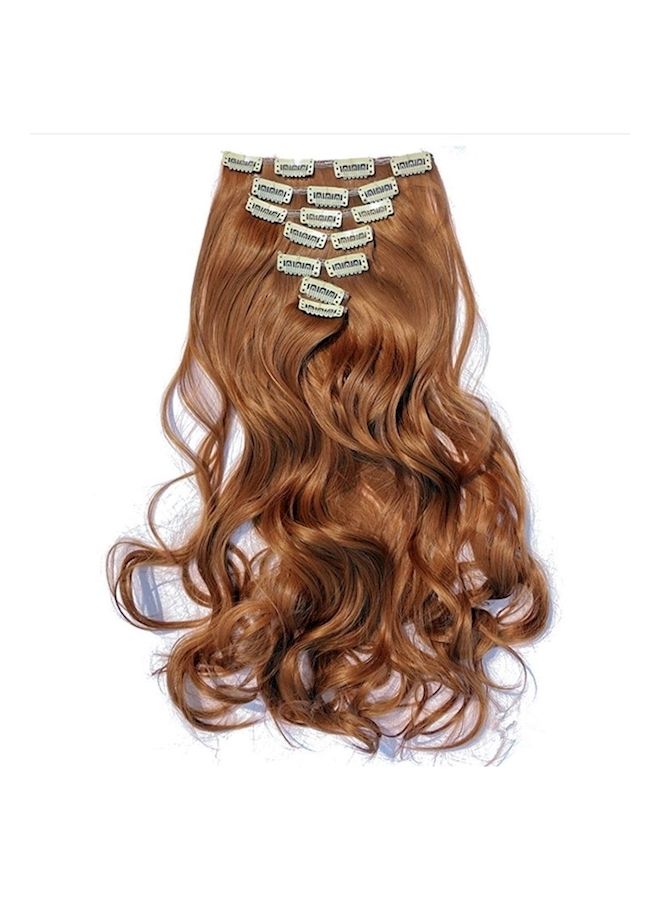 NIBEMINENT 7-Piece Long Straight Hair Extension Gold 50cm