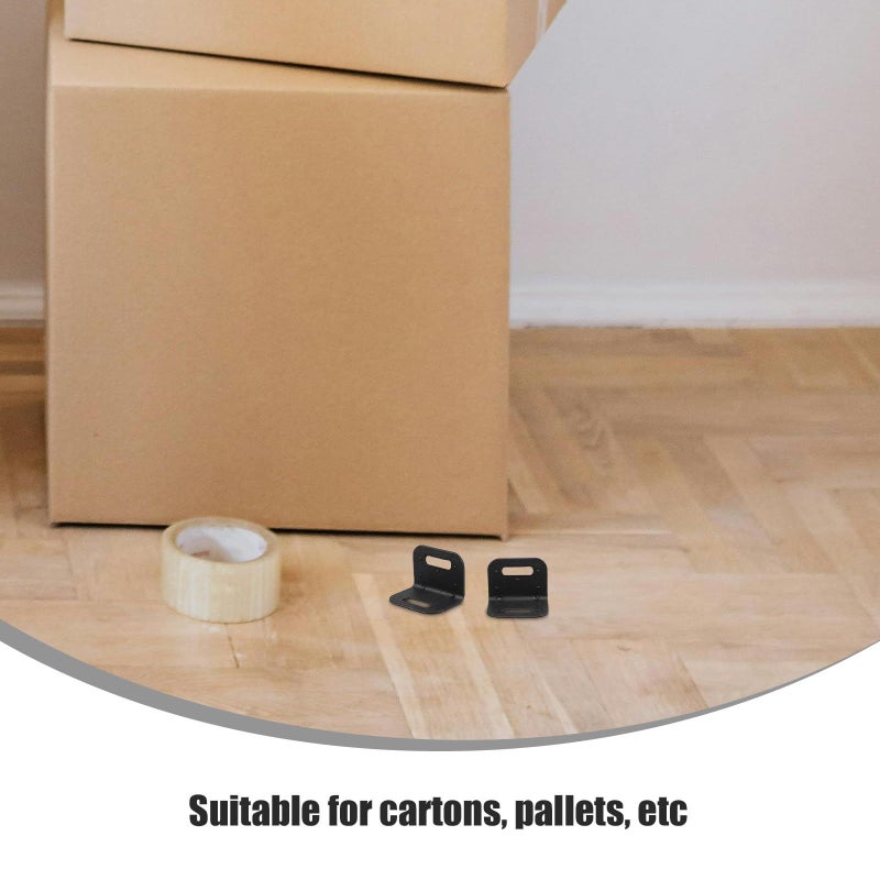 Black Plastic L Shaped Edge Protectors 20Pcs 20mm Thick With Holes For Pallet Furniture - Image 5