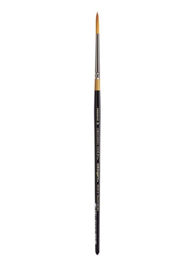 KINGART Premium Original Gold 9040-6 Round Stroke Series Artist Brush, Golden Taklon Synthetic Hair, Short Handle, for Acrylic, Watercolor, Oil and Gouache Painting, Size 6 - Image 1