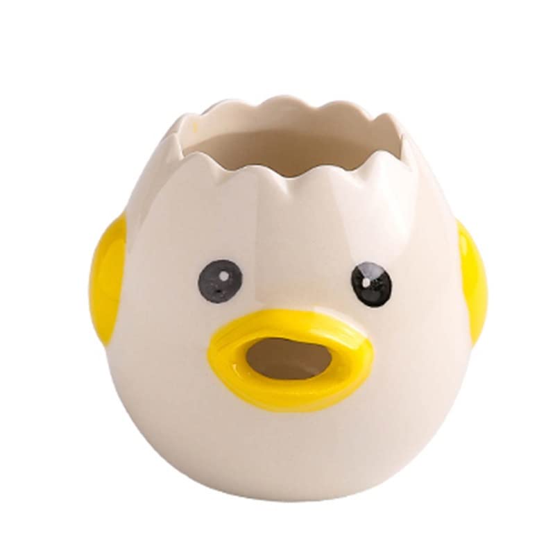 Fonture Egg White Yolk Separator Kitchen Egg Separator Yolk Separator Cute Egg Filter Egg Separator Creative Kitchen Tool Household (Yellow) - Image 1