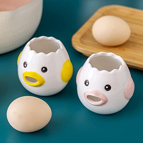 Fonture Egg White Yolk Separator Kitchen Egg Separator Yolk Separator Cute Egg Filter Egg Separator Creative Kitchen Tool Household (Yellow) - Image 2