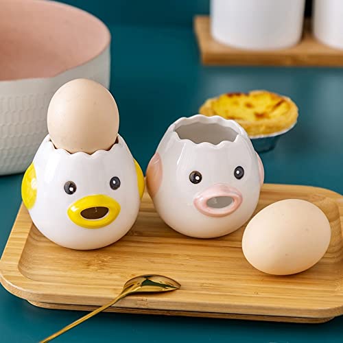 Fonture Egg White Yolk Separator Kitchen Egg Separator Yolk Separator Cute Egg Filter Egg Separator Creative Kitchen Tool Household (Yellow) - Image 4