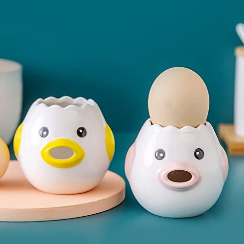 Fonture Egg White Yolk Separator Kitchen Egg Separator Yolk Separator Cute Egg Filter Egg Separator Creative Kitchen Tool Household (Yellow) - Image 3
