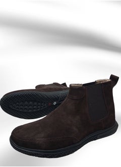 Meto Brown suede Chelsea boots made of genuine natural leather and a toe sole  - Image 2