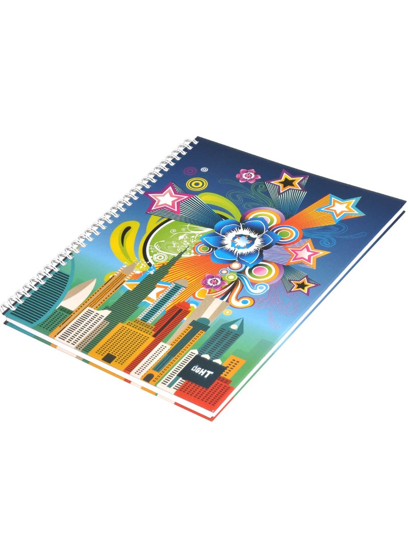 FIS LIGHT Pack of 5  Spiral Hard Cover Notebook, Single Line , 10X8 Inches (25.4 X 20.32 Cm) 100 Sheets -LINBS1081608 - Image 4