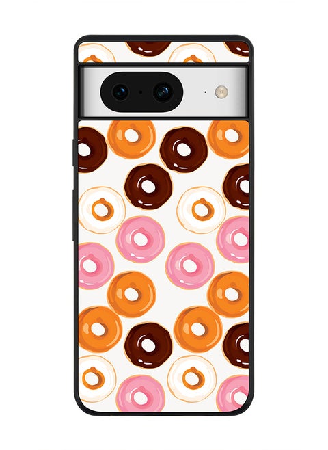 Rugged Black Edge case for Google Pixel 8, Custom Slim fit Flexible Anti Drop Thin Phone Case Cover - Donut Drops