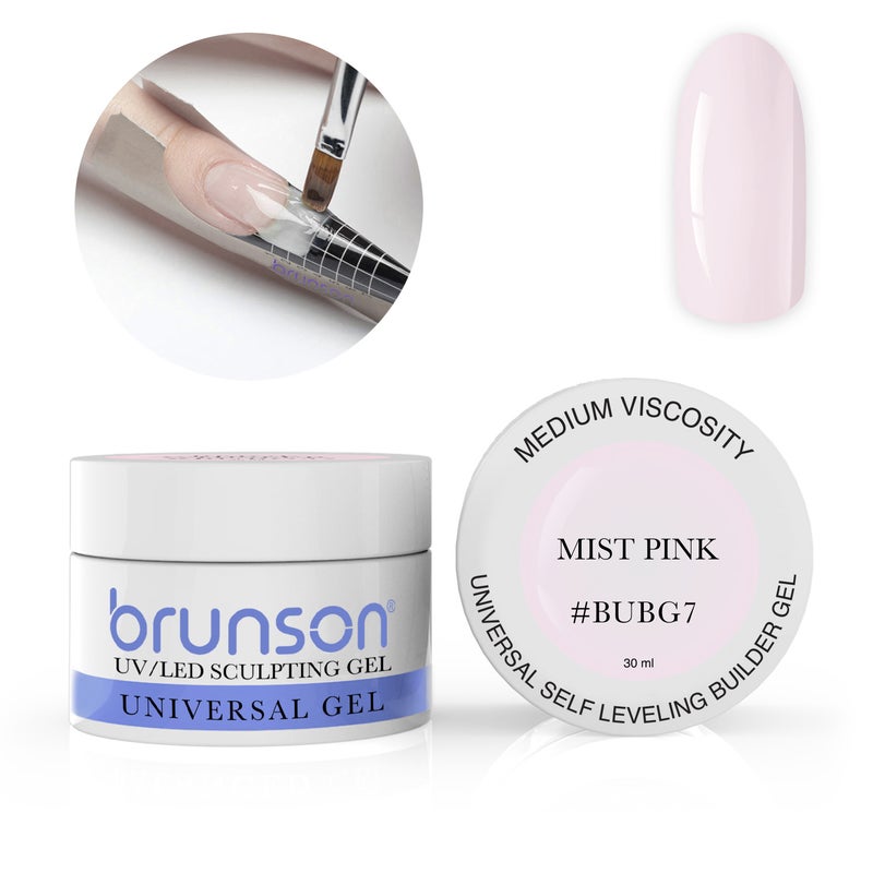 Brunson Builder Gel in Jar 30ml Professional Sculpting Builder Gel for Nail Extensions Overlays and 3D Nail Art UV LED Self Leveling Gel for Long Lasting High Gloss Nails