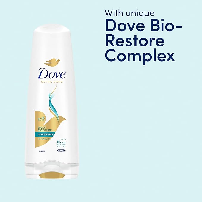 Dove Ultra Care Daily Moisture Conditioner strengthens and moisturises for up to 10x more resilient hair for everyday hair care 200 ml - Image 5