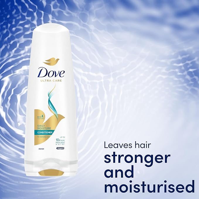 Dove Ultra Care Daily Moisture Conditioner strengthens and moisturises for up to 10x more resilient hair for everyday hair care 200 ml - Image 4