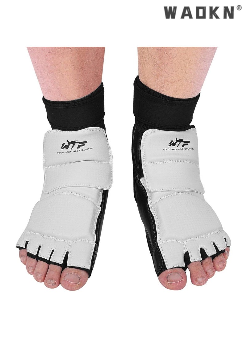 دبليو أيه أو كي أن معدات حماية القدم ، الكاحل وسادة حماية مجلس العمل المتحد UFC فنون الدفاع عن النفس القتال التدريب سبارينج كونغ فو التايكوندو ، التايكوندو حماية القدم TKD معدات حماية القدم للرجال والنساء والأطفال ، رمز XL - Image 5