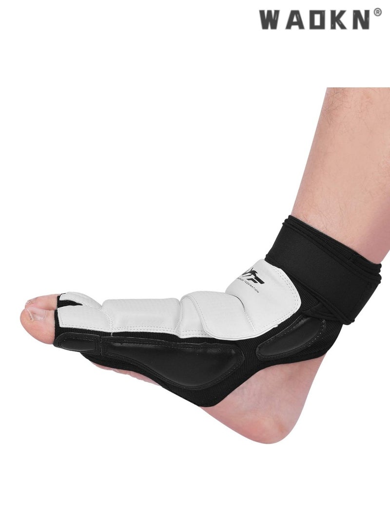 دبليو أيه أو كي أن معدات حماية القدم ، الكاحل وسادة حماية مجلس العمل المتحد UFC فنون الدفاع عن النفس القتال التدريب سبارينج كونغ فو التايكوندو ، التايكوندو حماية القدم TKD معدات حماية القدم للرجال والنساء والأطفال ، رمز XL - Image 3