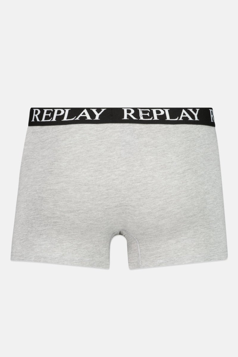 Replay Men 2 Pack Brand Logo Trunk, Grey  - Image 2