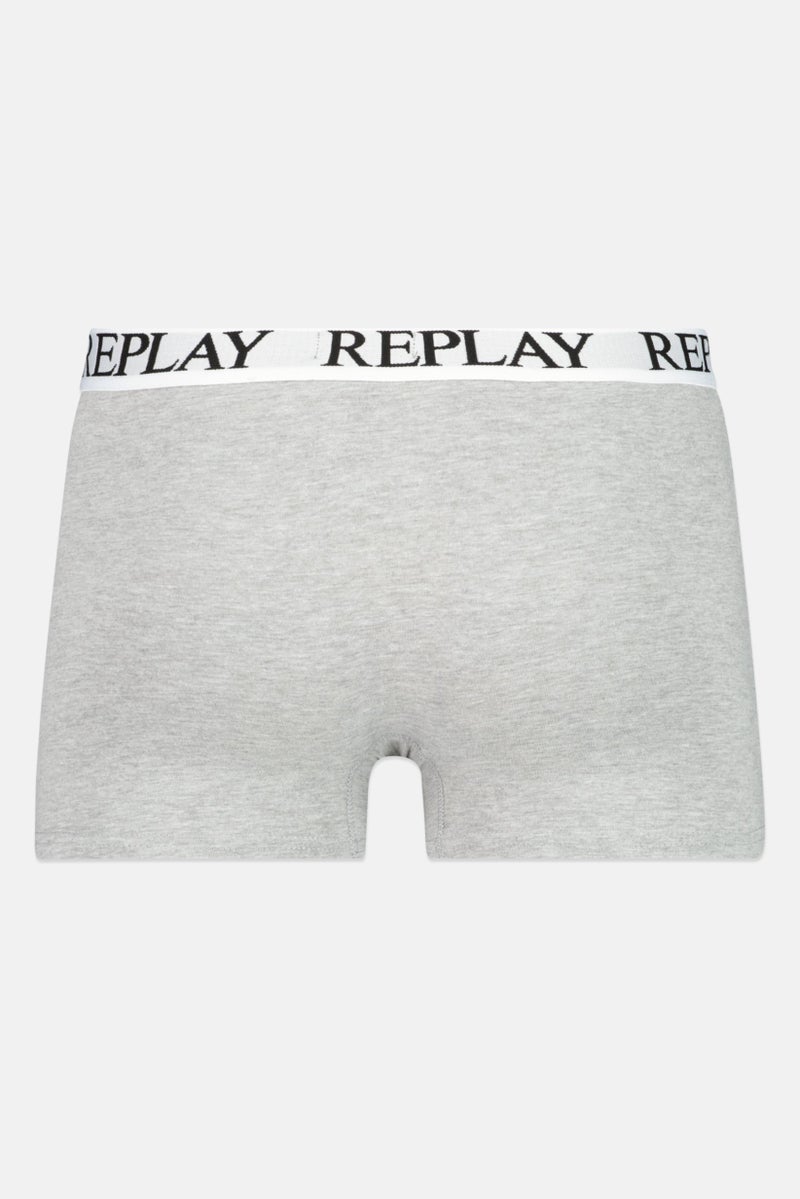 Replay Men 2 Pack Brand Logo Trunk, Grey  - Image 3