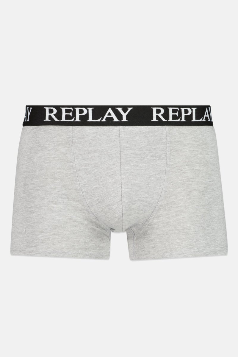 Replay Men 2 Pack Brand Logo Trunk, Grey  - Image 4