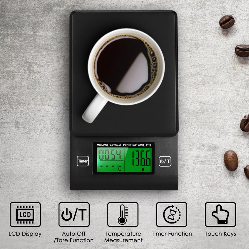 Halamodo Multifunctional Digital Kitchen Scale with Temperature Probe, LCD Backlight Display, and High Precision, for Cooking, Baking, and Coffee Brewing with Timer Function - Image 2