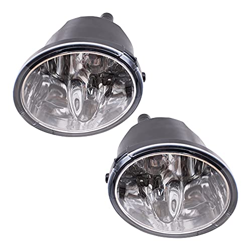 Brock Replacement Driver and Passenger Round Fog Lights Lamps Compatible with 2003-2006 Tundra 2001-2007 Sequoia 812200C021 812100C021 - Image 1