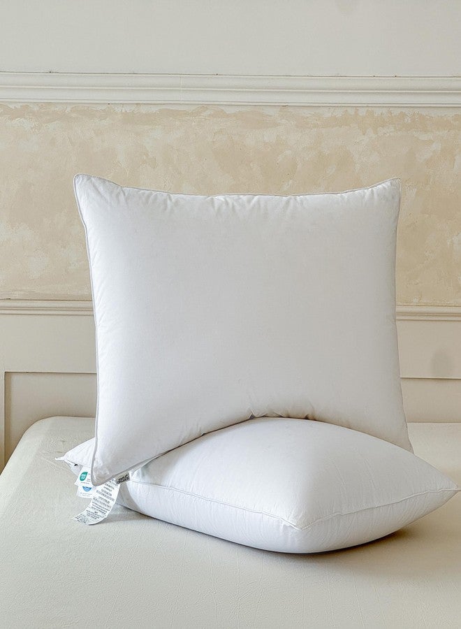Simple&Opulence Down Feather Bed Pillow for Sleeping Standard Size Pack of 2, Luxury Soft Fluffy Duck Pillows, 100% Cotton Shell Hotel Quality Pillows for Back Stomach Side Sleepers, 20x26” - Image 2