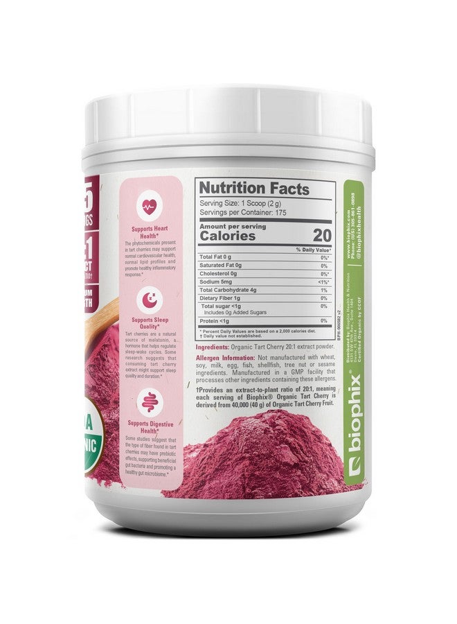 biophix Tart Cherry Powder Organic USDA 20:1 Extract 12.3 oz 350 g - Antioxidant-Rich Superfood - Supports Heart Health - Digestive Health - Natural Flavor - No Sugar Added - Image 2