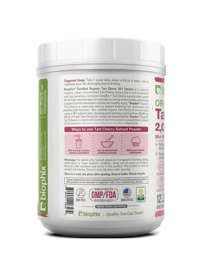 biophix Tart Cherry Powder Organic USDA 20:1 Extract 12.3 oz 350 g - Antioxidant-Rich Superfood - Supports Heart Health - Digestive Health - Natural Flavor - No Sugar Added - Image 3