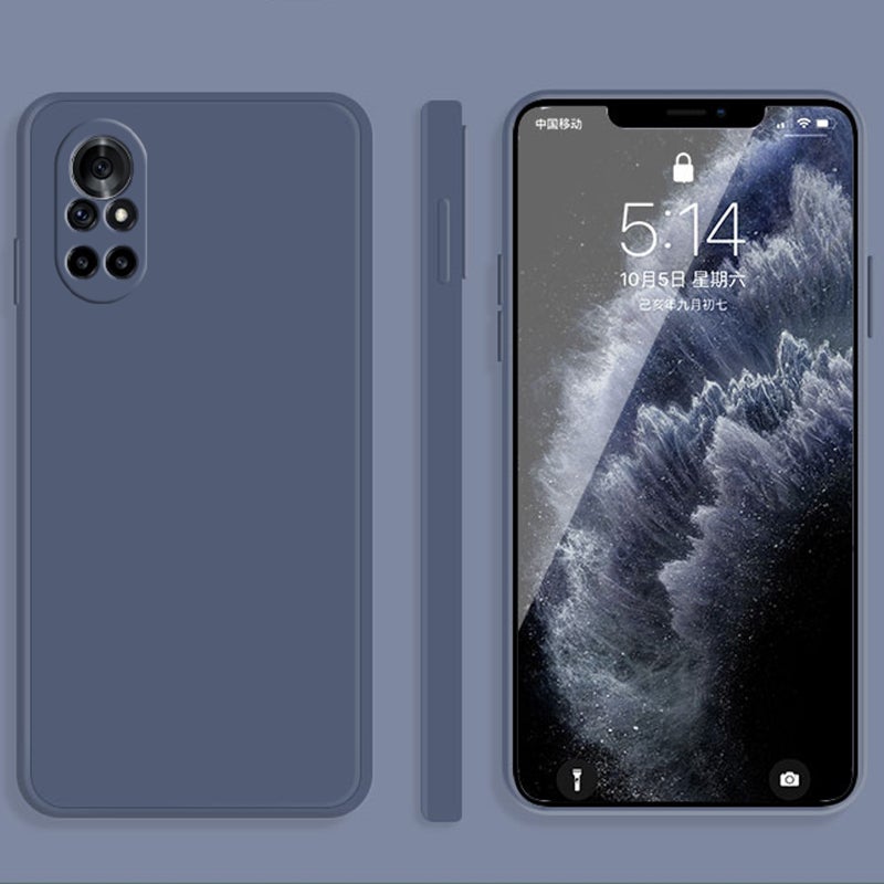 HuHa Protective Cover For Huawei nova 8 5G Solid Color Imitation Liquid Silicone Straight Edge Dropproof Full Coverage Protective Case(Grey) - Image 1