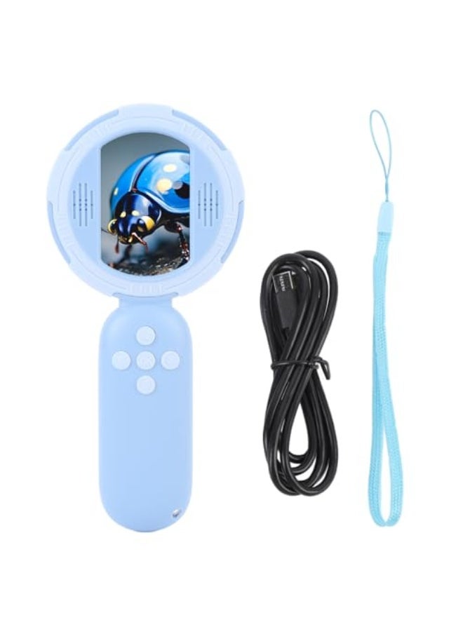Educational Science Kit Toys Portable Handheld Magnifying Glass, Microscope for Kids, Macro Fixed Focus Digital Kid Microscopes, 4X Zoom, Interactive Learning, Ages 3+ Girls Boys