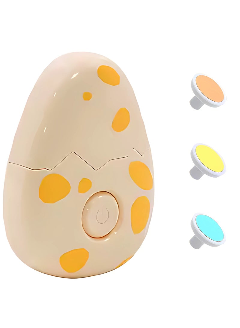 Twisoo Electric Baby Nail File Trimmer Kit – Ergonomic, Quiet Baby Nail File with 3 Safe Grinding Heads, Harmless Design for Infants’ Toenails & Fingernails Dinosaur Egg Shape (Yellow) - Image 1