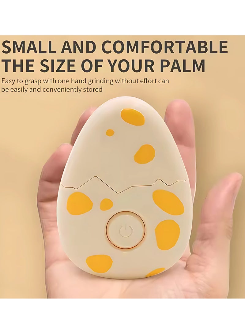 Twisoo Electric Baby Nail File Trimmer Kit – Ergonomic, Quiet Baby Nail File with 3 Safe Grinding Heads, Harmless Design for Infants’ Toenails & Fingernails Dinosaur Egg Shape (Yellow) - Image 5