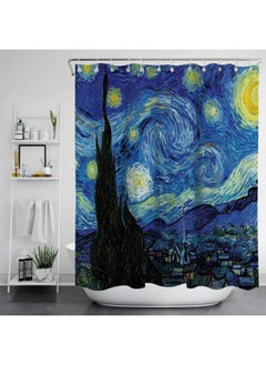 Bluejw Cross Border Van Gogh Art Shower Curtain Bathroom 3D Printing Waterproof Fabric With Hook Decoration Bathtub Waterproof Curtain  - Image 1