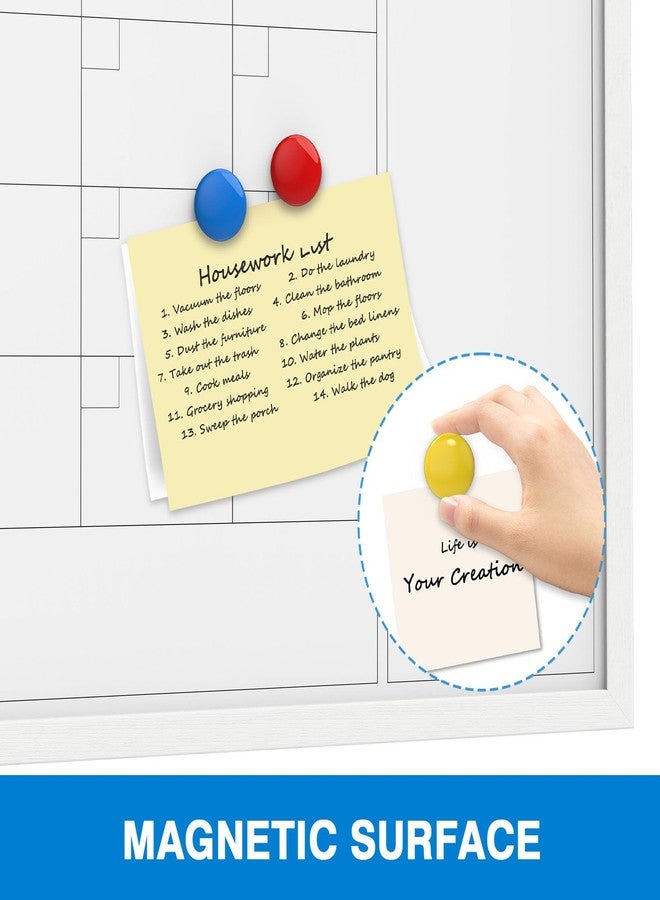 Comix Dry Erase Calendar Whiteboard for Wall,Magnetic Dry Erase White Board with White Wood Frame, 36 * 24 inches Decorative Planner Board for Office, Kitchen, School, Home - Image 3