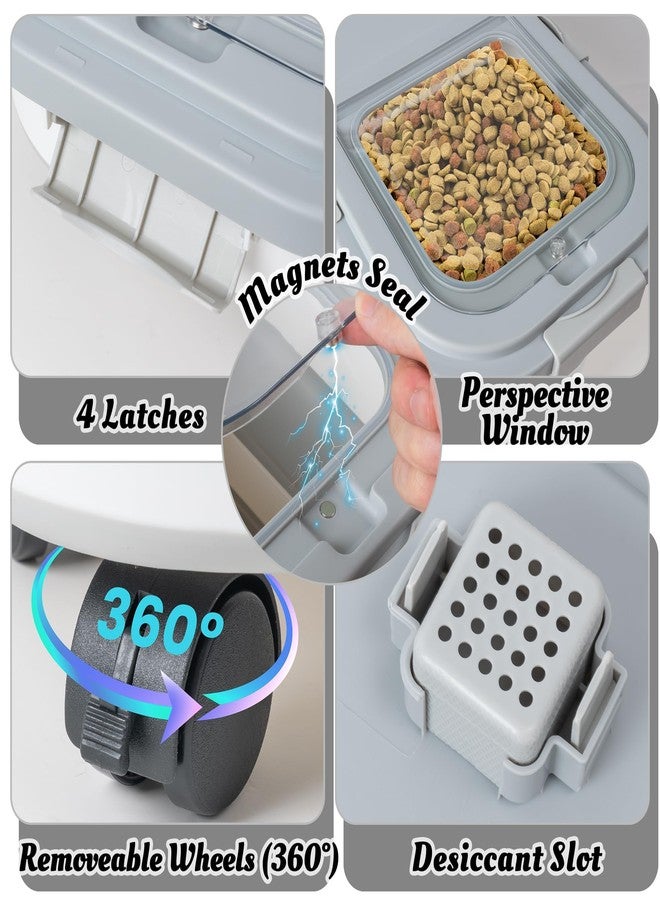 مول مول 6 حاوية تخزين طعام الكلاب MALLMALL6 - حاوية طعام قابلة للطي للحيوانات الأليفة مزودة بعجلات دوارة ومغرفة وصندوق تجفيف، محكمة الإغلاق ومتعددة الوظائف وكبيرة الحجم (20-30 رطل) لتخزين الطعام الجاف والأرز في المطبخ - Image 3