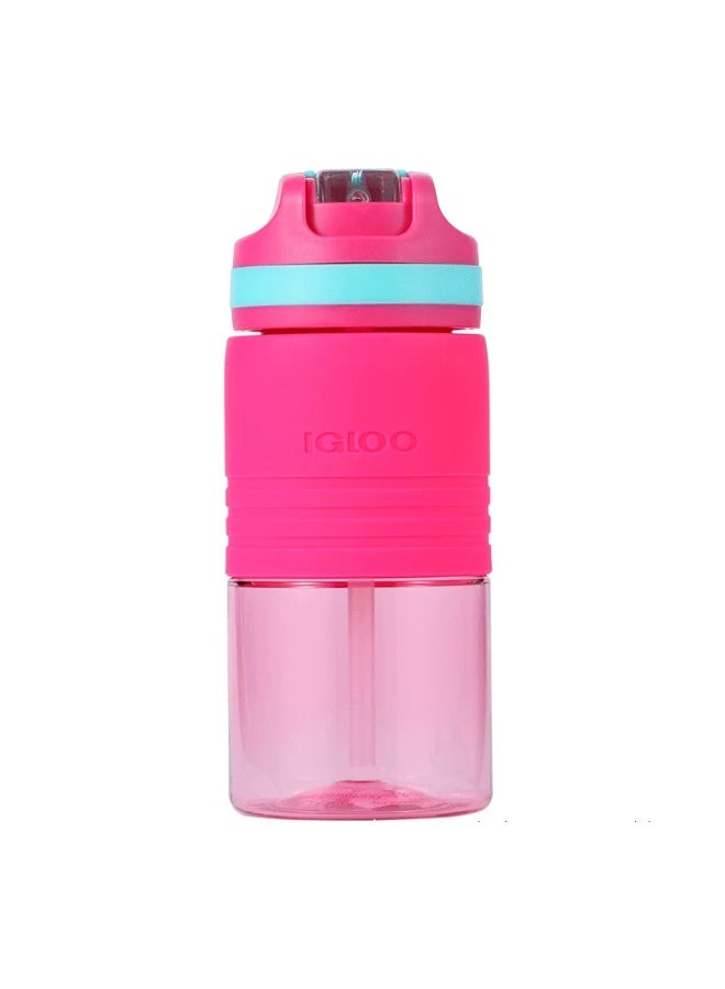 IGLOO 470ml Flip-Cap Straw Water Bottle (USA) - Drop-Proof, Leak-Proof, Portable Water Cup