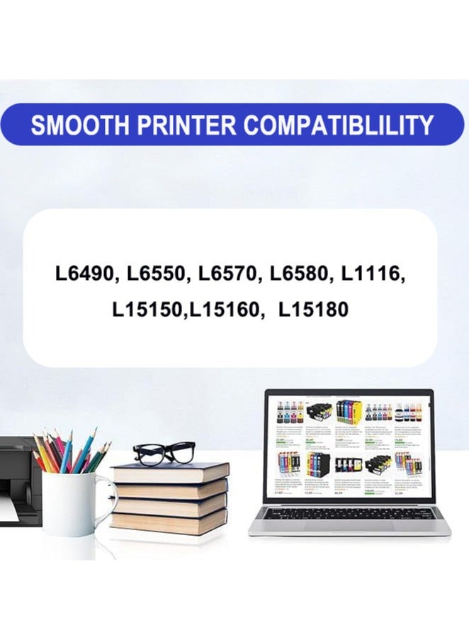 112 Ink Compatible with C13T06C14A C13T06C24A C13T06C34A C13T06C44A Ink Container Refill Ink Multipack for ECOTANK L6490 L6550 L6570 L6580 L1116 0 L15 0150 L15160 L15180(4-Pack)  - Image 2