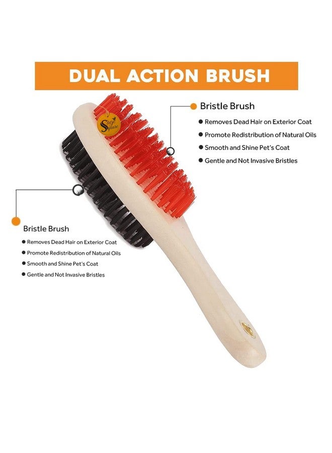 سايج سكوير مجموعة العناية بالكلاب - مقص أظافر الكلاب + مشط استحمام للحيوانات الأليفة مع حلقة قابلة للتعديل + فرشاة بمقبض خشبي للحيوانات الأليفة على الوجهين (متوسطة) + قفاز للعناية بالحيوانات الأليفة للكلاب والقطط - مجموعة 4 في 1 - Image 3