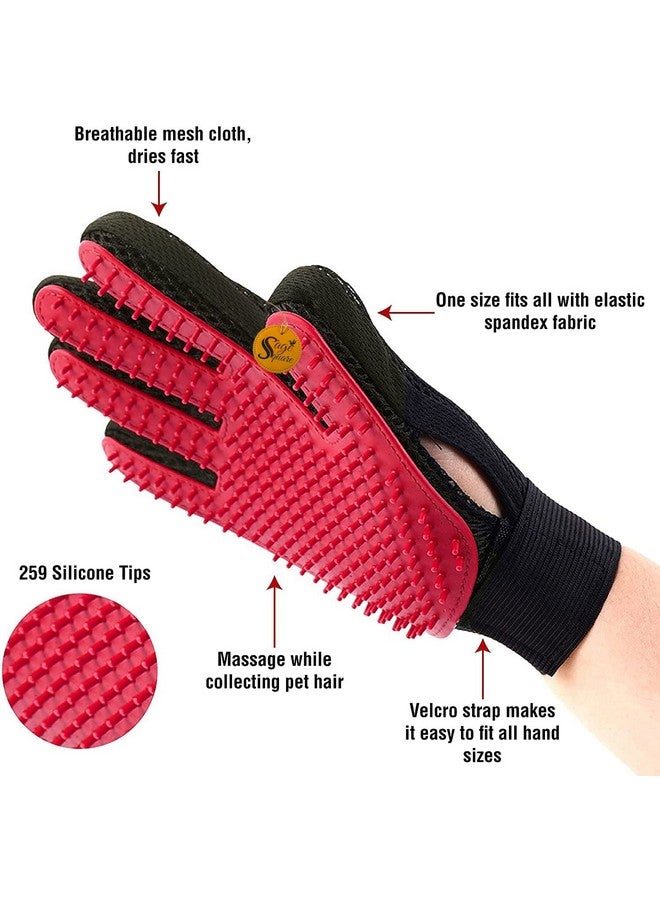 سايج سكوير مجموعة العناية بالكلاب - مقص أظافر الكلاب + مشط استحمام للحيوانات الأليفة مع حلقة قابلة للتعديل + فرشاة بمقبض خشبي للحيوانات الأليفة على الوجهين (متوسطة) + قفاز للعناية بالحيوانات الأليفة للكلاب والقطط - مجموعة 4 في 1 - Image 2