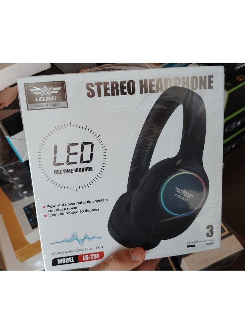 سماعة رأس لاسلكية من lelisu  ls-251  اللون اسود وقت الاستعداد: 120 ساعة سعة البطارية: 400 مللي أمبير - Image 3