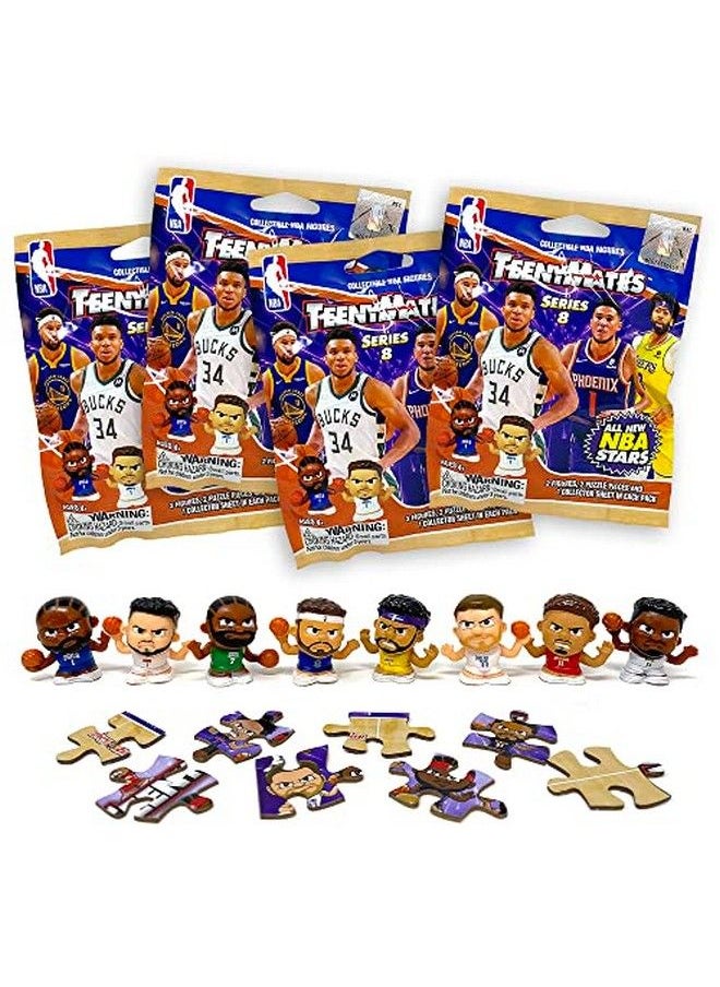 TeenyMates - Party Animal 2022 Nba Series 8 Basketball Figures Gift Set Party Bundle Lot Of 4 Mystery Packs - Image 1