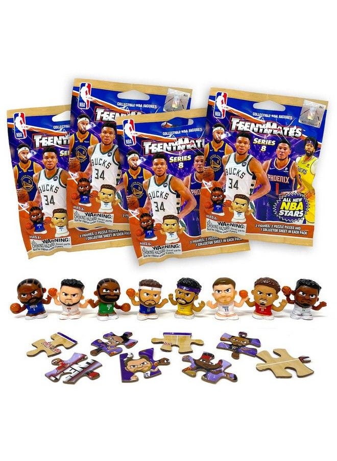 TeenyMates - Party Animal 2022 Nba Series 8 Basketball Figures Gift Set Party Bundle Lot Of 4 Mystery Packs - Image 1