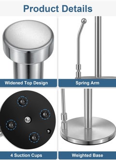 Generic One Hand Paper Towel Holder with Weighted Base Non Slip Design for Kitchen Countertop Stainless Steel Dispenser Fits Most Roll Sizes  - Image 5