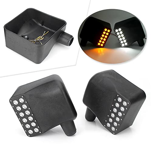 KMFCDAE Side View Mirror Housing with LED White DRL Amber Turn Signals Light Fit for Jeep Wrangler JK JKU 2007-2018 (1 Pair) - Image 3