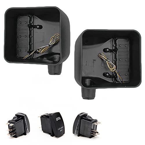 KMFCDAE Side View Mirror Housing with LED White DRL Amber Turn Signals Light Fit for Jeep Wrangler JK JKU 2007-2018 (1 Pair) - Image 5