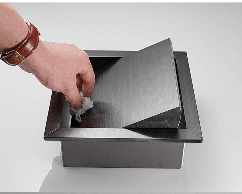 AEGIFT Square Trash and Waste Chute Lid Built-in Countertop- 304 Stainless Steel Balance Flap Cover, Brushed Surface Trash Grommet Swing Trash Can Lid - Image 2