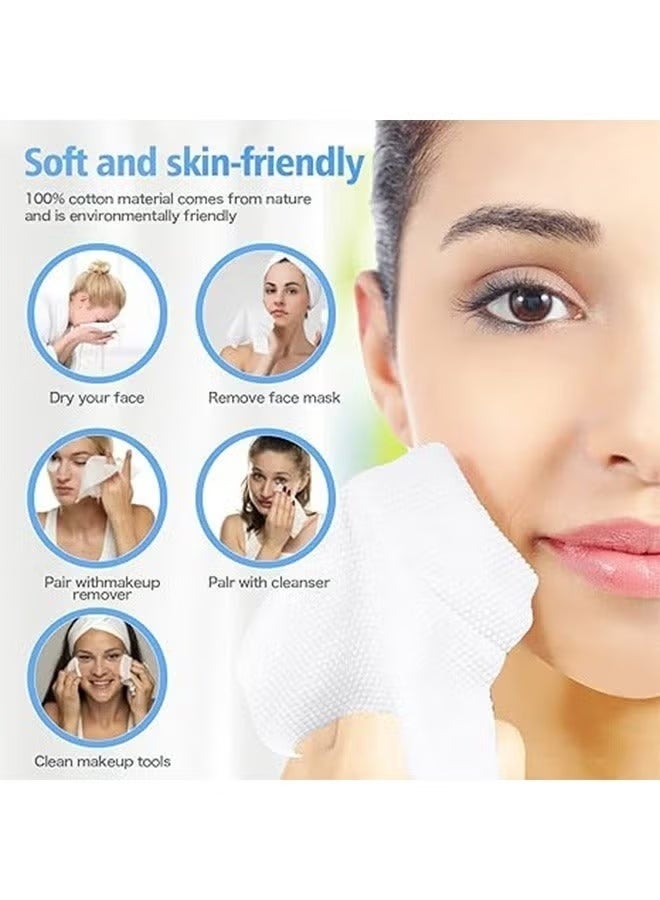 Disposable Face Towel Soft Cotton Dry Wipes Lint-Free Simple Cleaning Facial Tissues Thick Face Cleansing Towels Biodegradable Skin Friendly Face Towelettes Face Cloths for Sensitive Skin & Baby & Facial Clean & Personal Care & Travel (20*15cm) - Image 3
