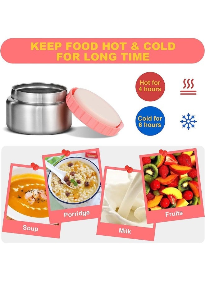 Bamboo Bark - Bamboo Bark Bento Lunch Box for Kids with Food Jar Keeps Food Cold for XH & Warm for XH - Snack Box with Compartments - Dishwasher Safe & BPA Free - Pink - Image 1