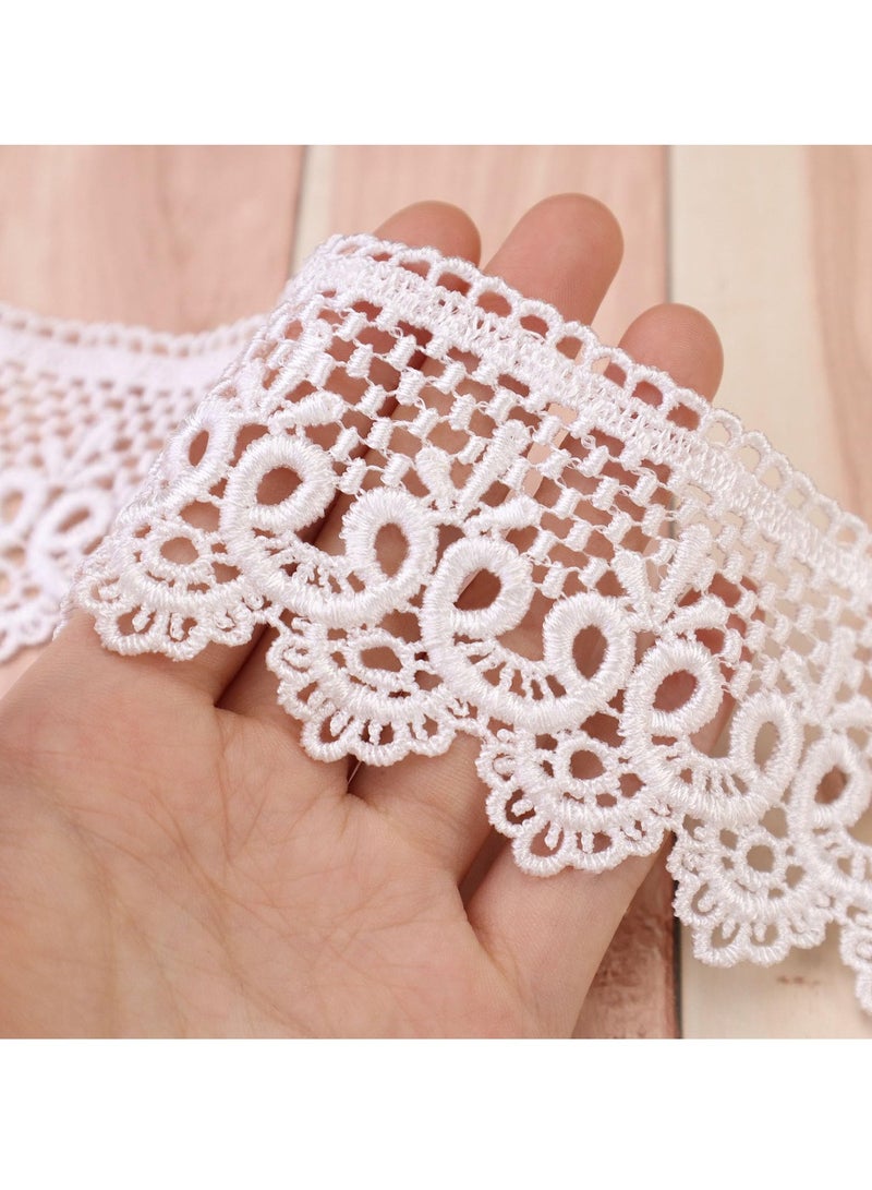White Lace Trim 5 Yards Venice Lace Ribbon Embroidery Craft Lace for Sewing Clothes Home Party Decoration - Image 2