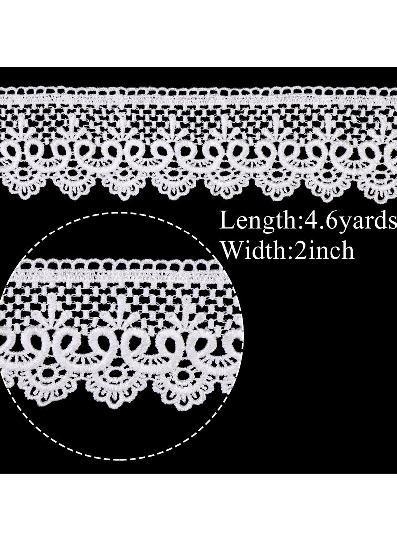 White Lace Trim 5 Yards Venice Lace Ribbon Embroidery Craft Lace for Sewing Clothes Home Party Decoration - Image 3