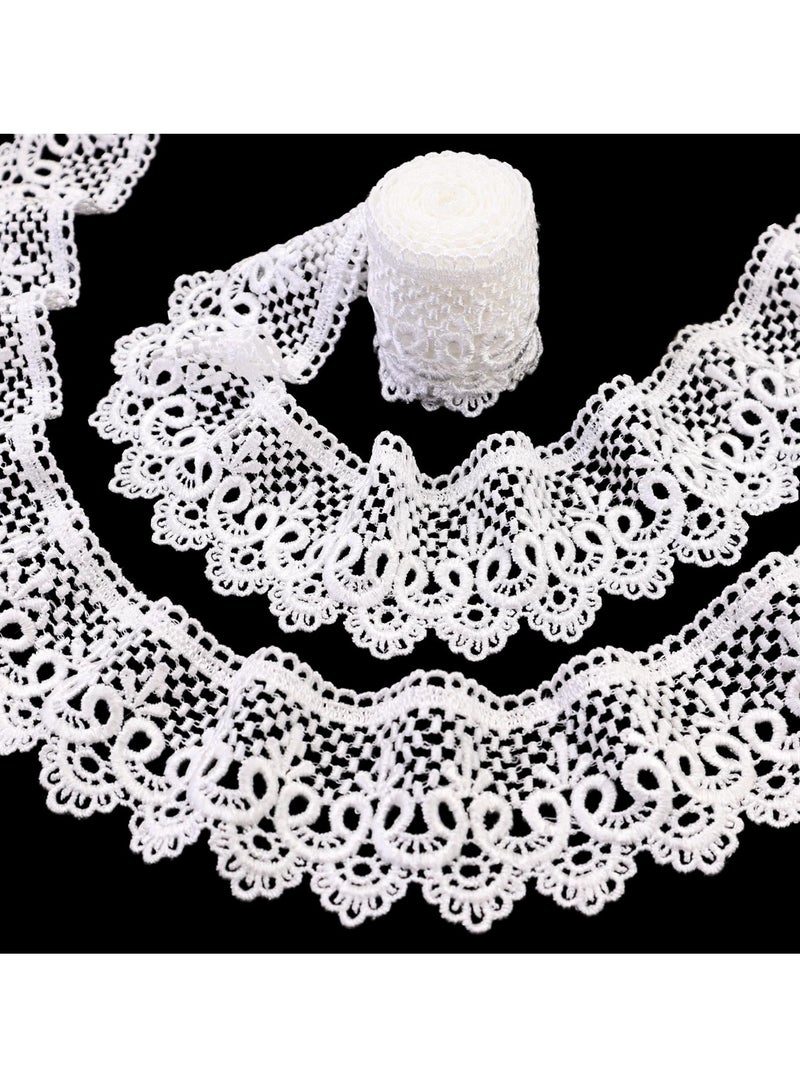 White Lace Trim 5 Yards Venice Lace Ribbon Embroidery Craft Lace for Sewing Clothes Home Party Decoration - Image 1