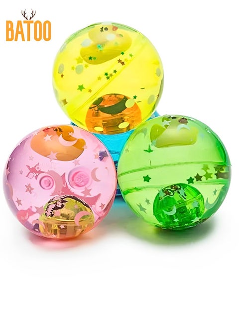 LED Light Up Flashing Rubber Bouncy Ball Flashing Water Bouncy Ball 4pcs