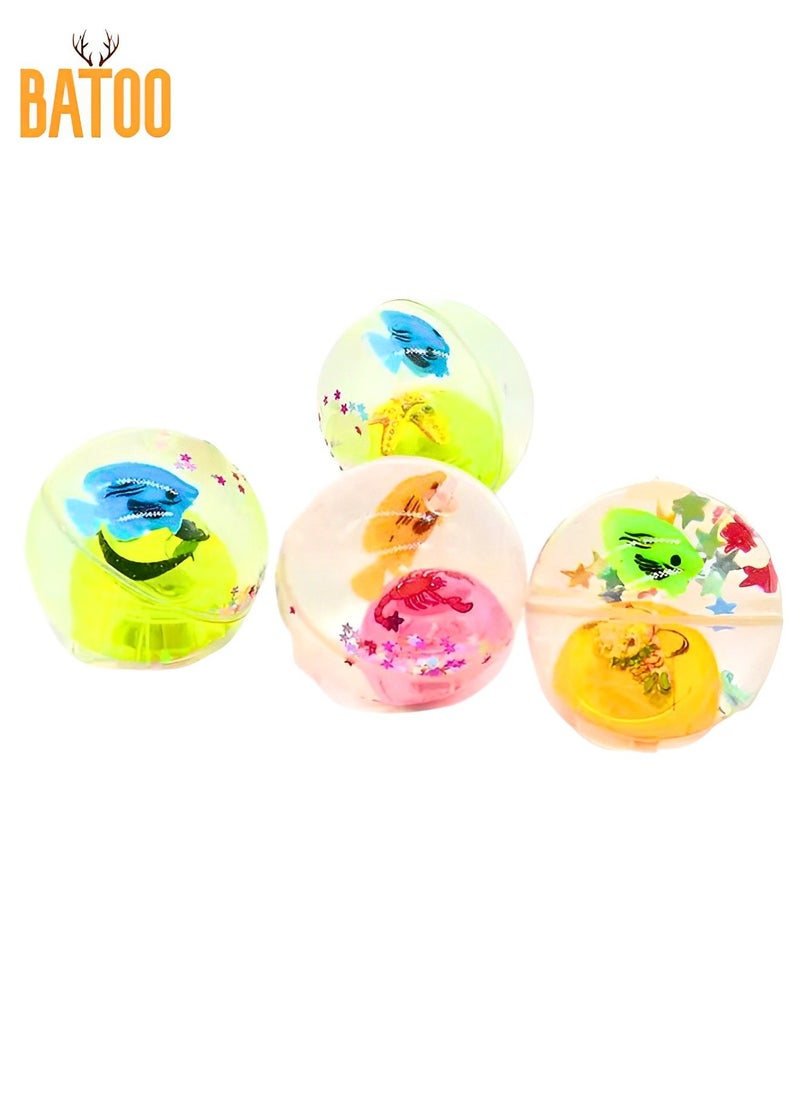 LED Light Up Flashing Rubber Bouncy Ball Flashing Water Bouncy Ball 4pcs